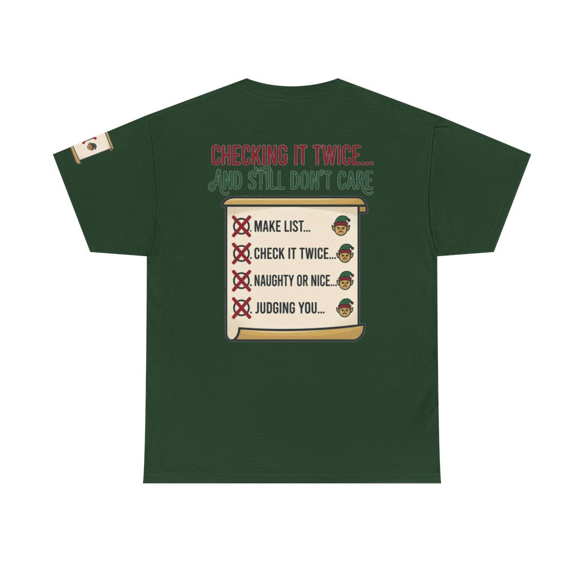 Color: Forest Green | Checking It Twice Premium Graphic Tee