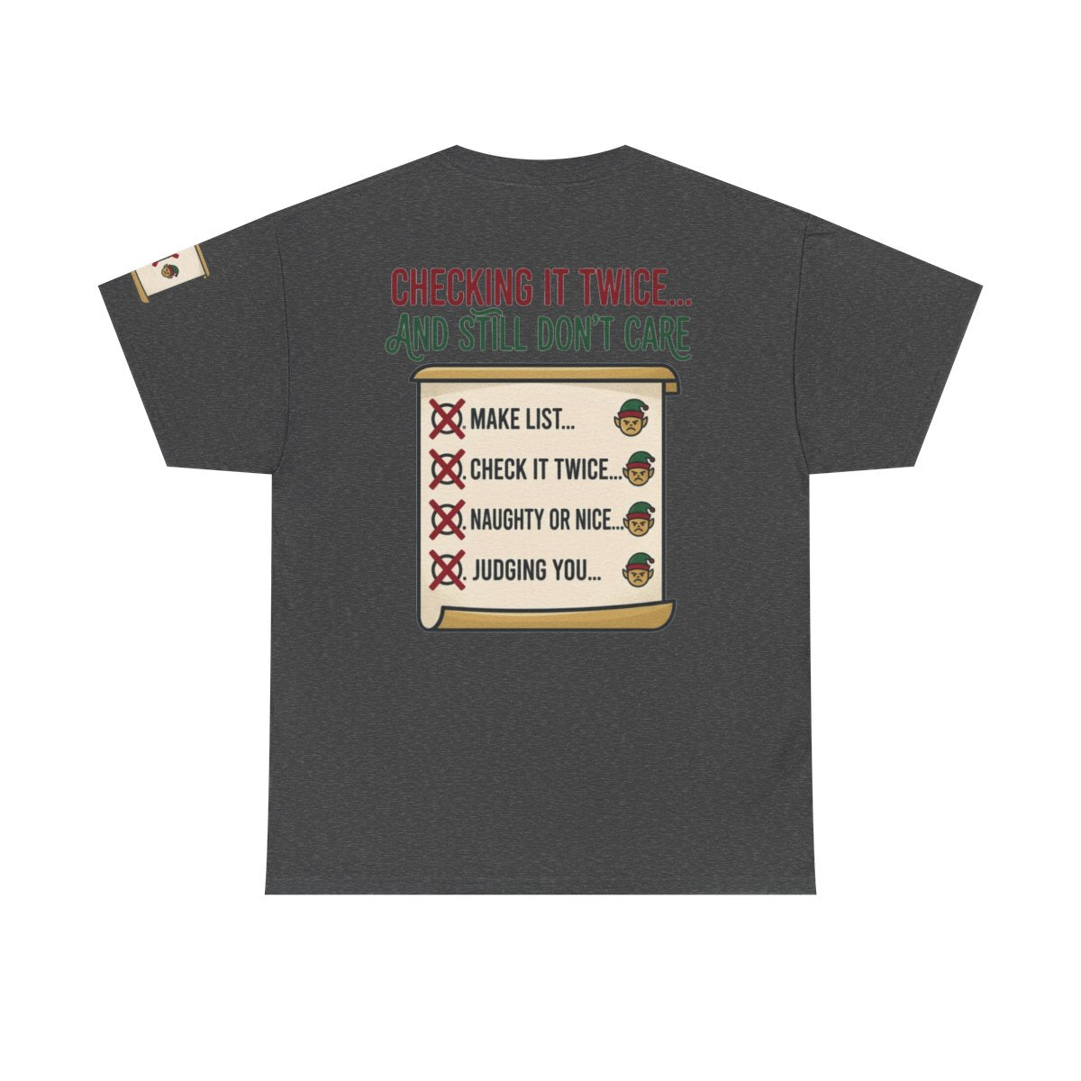 Color: Dark Heather | Checking It Twice Premium Graphic Tee