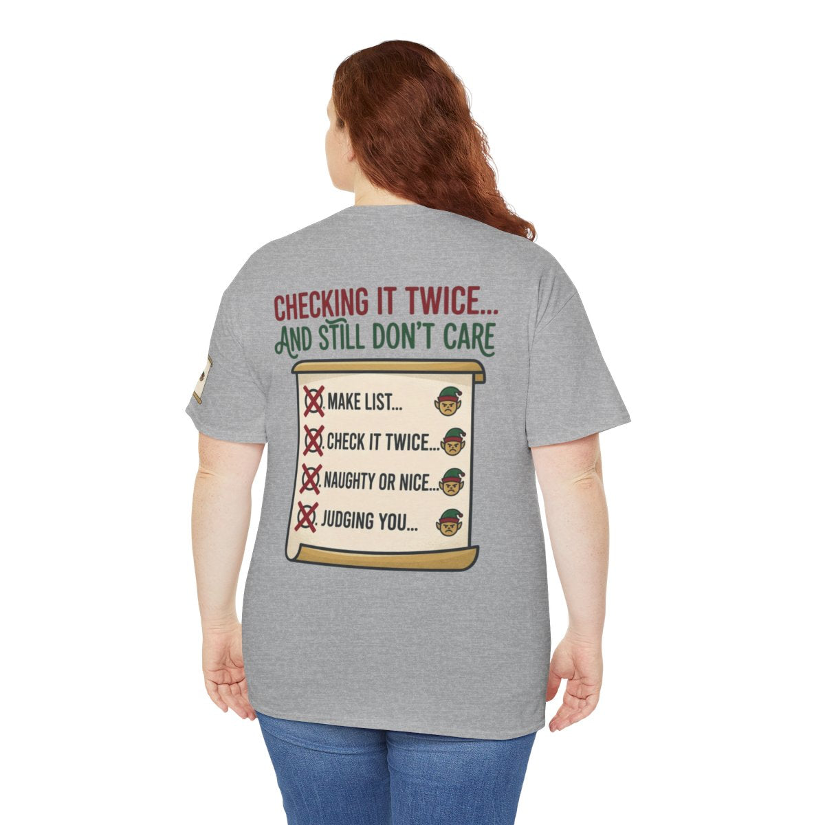 Color: Sport Grey | Checking It Twice Premium Graphic Tee