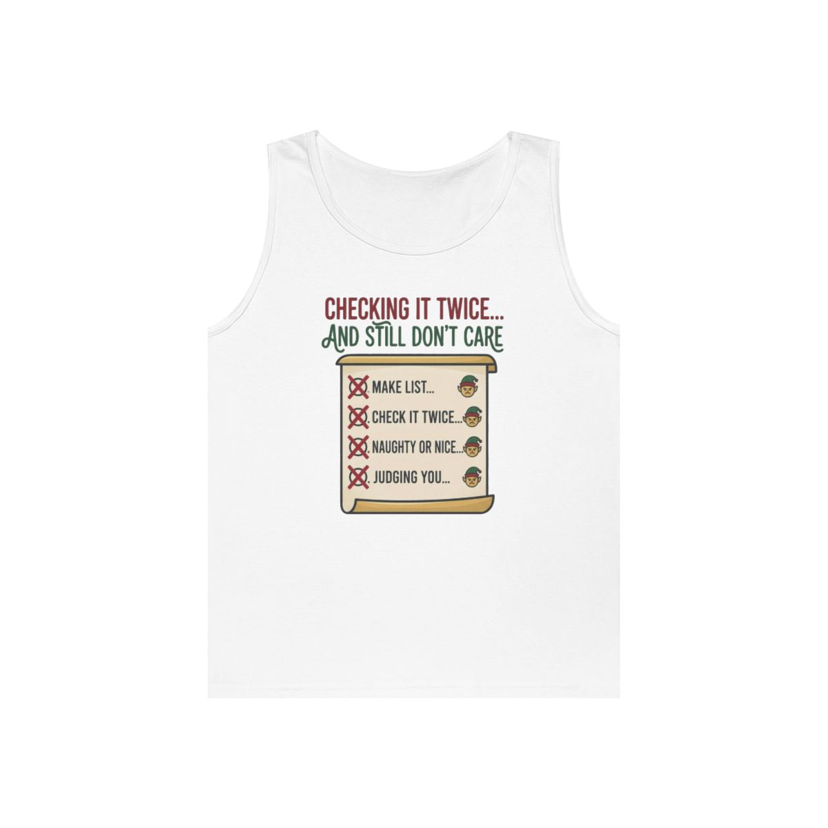 Color: White | Checking It Twice Tank Top