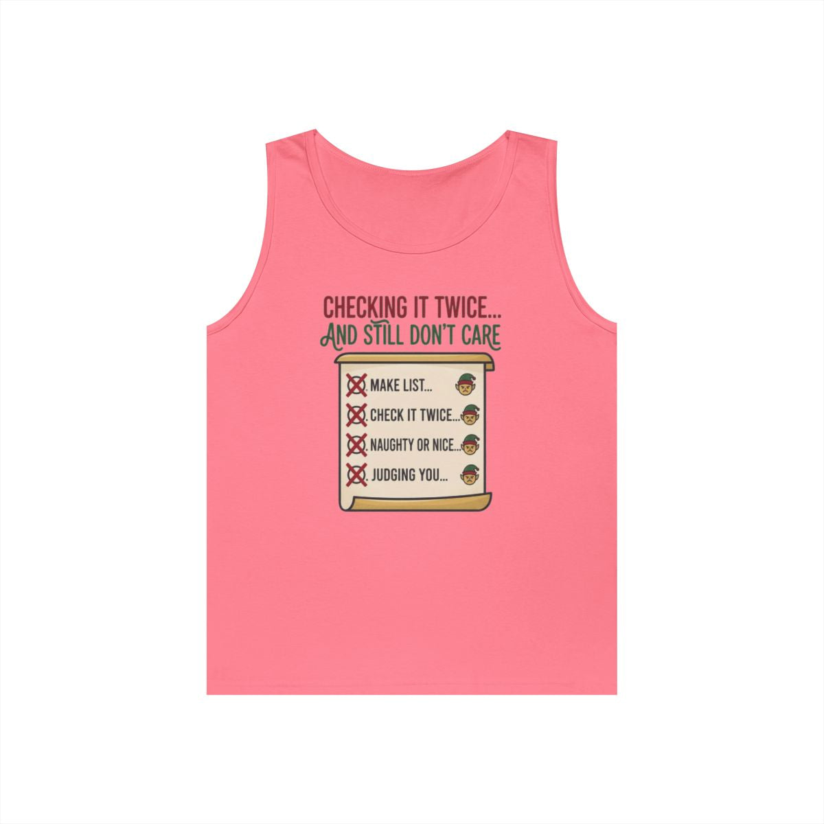 Color: Safety Pink | Checking It Twice Tank Top