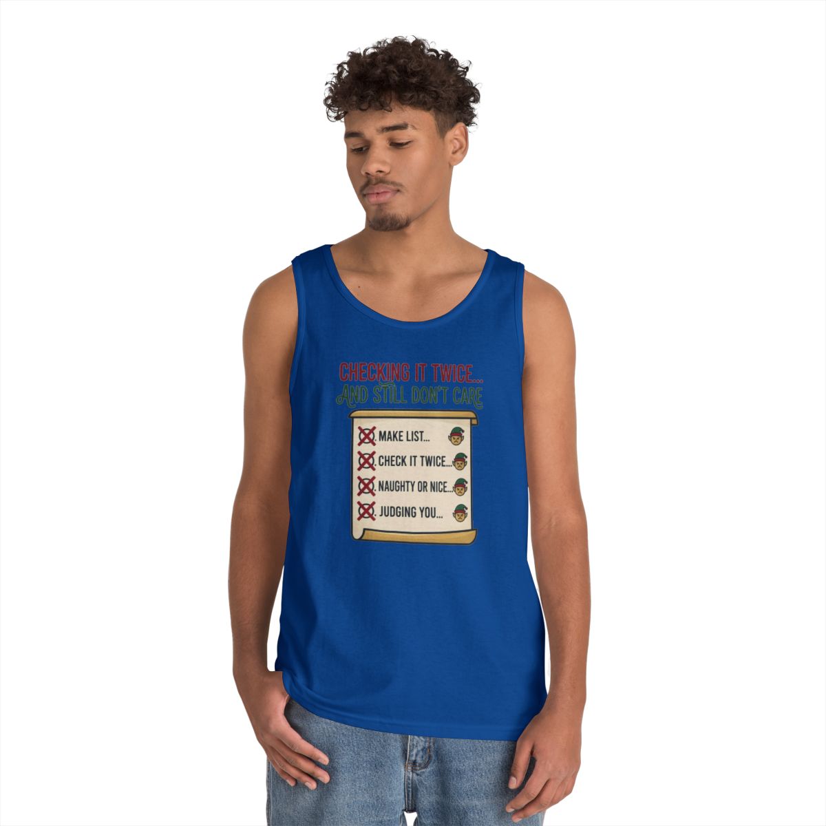 Color: Royal | Checking It Twice Tank Top