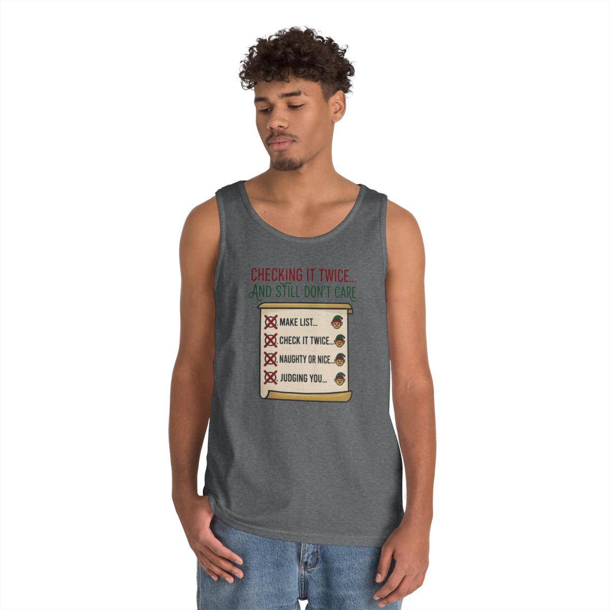 Color: Graphite Heather | Checking It Twice Tank Top