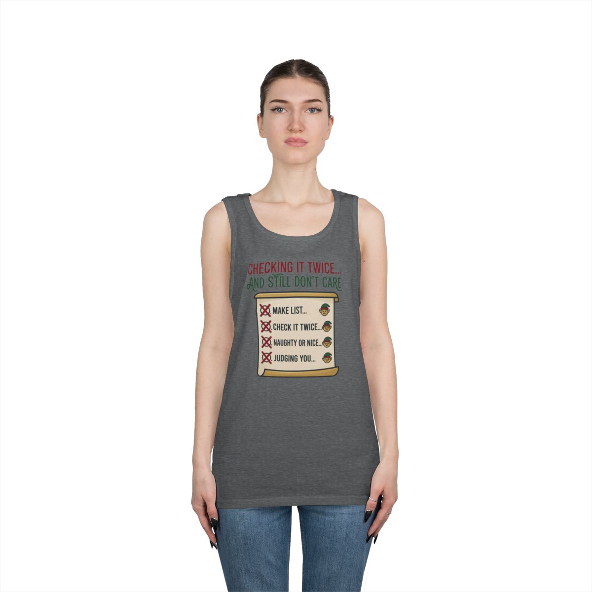Color: Graphite Heather | Checking It Twice Tank Top