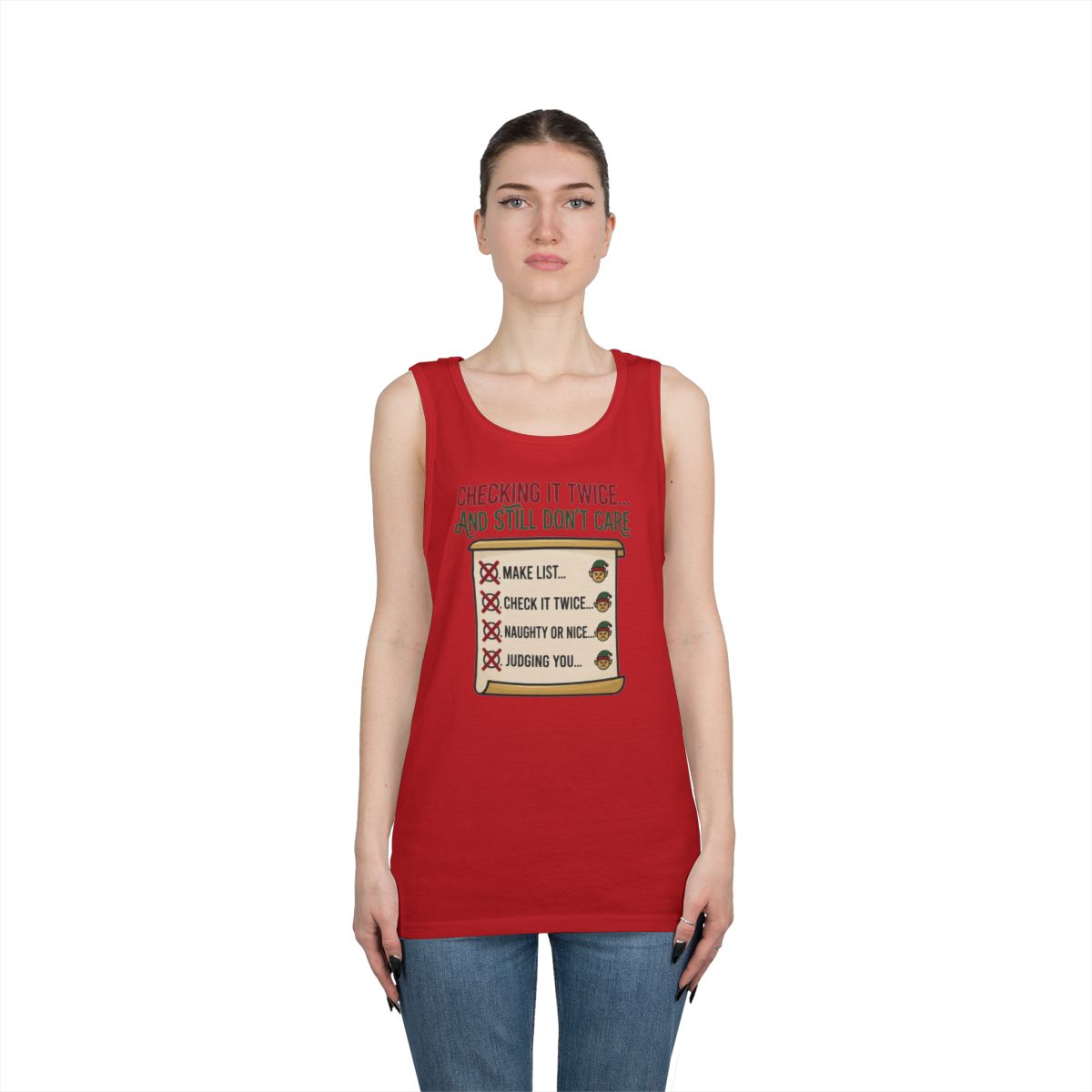 Color: Red | Checking It Twice Tank Top