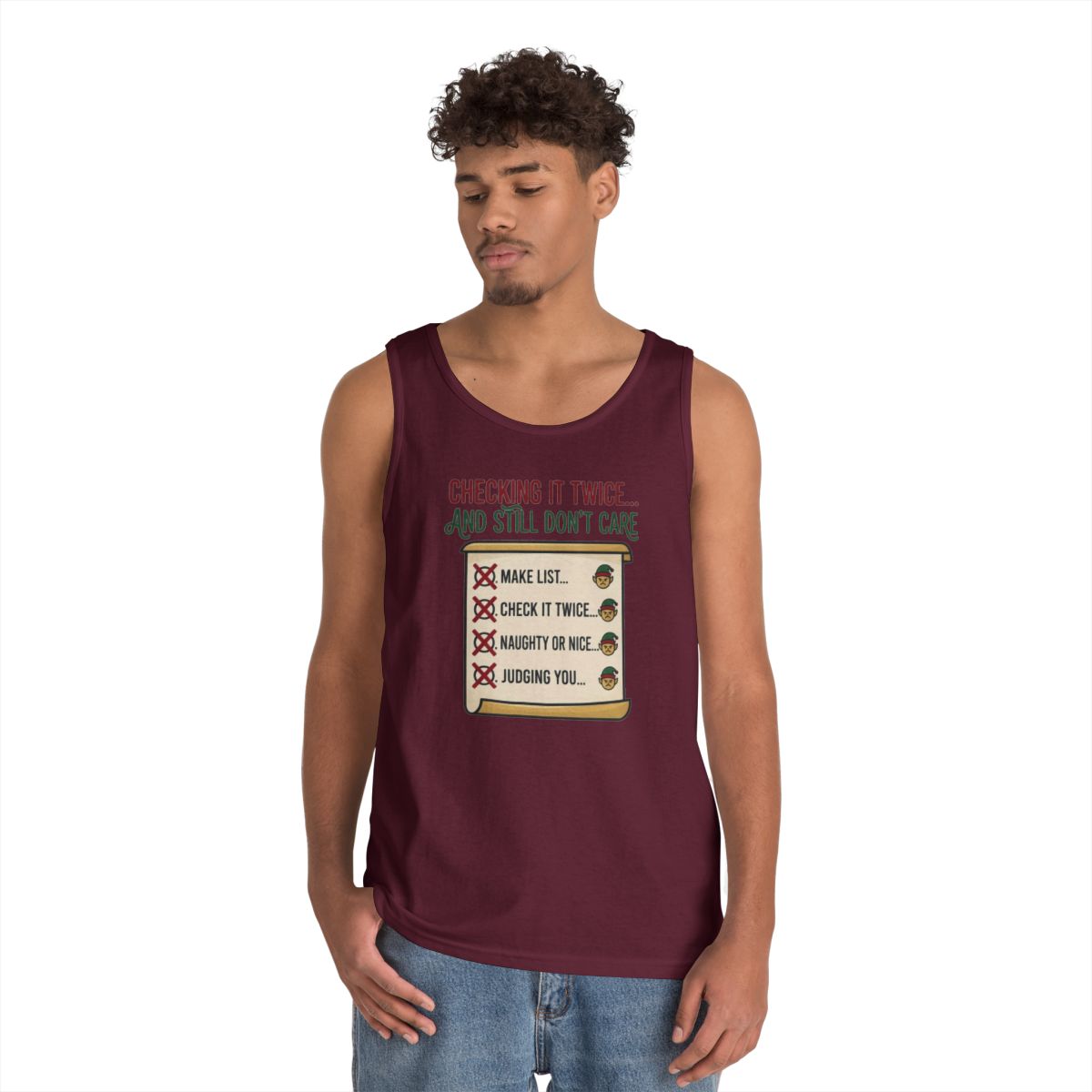 Color: Maroon | Checking It Twice Tank Top