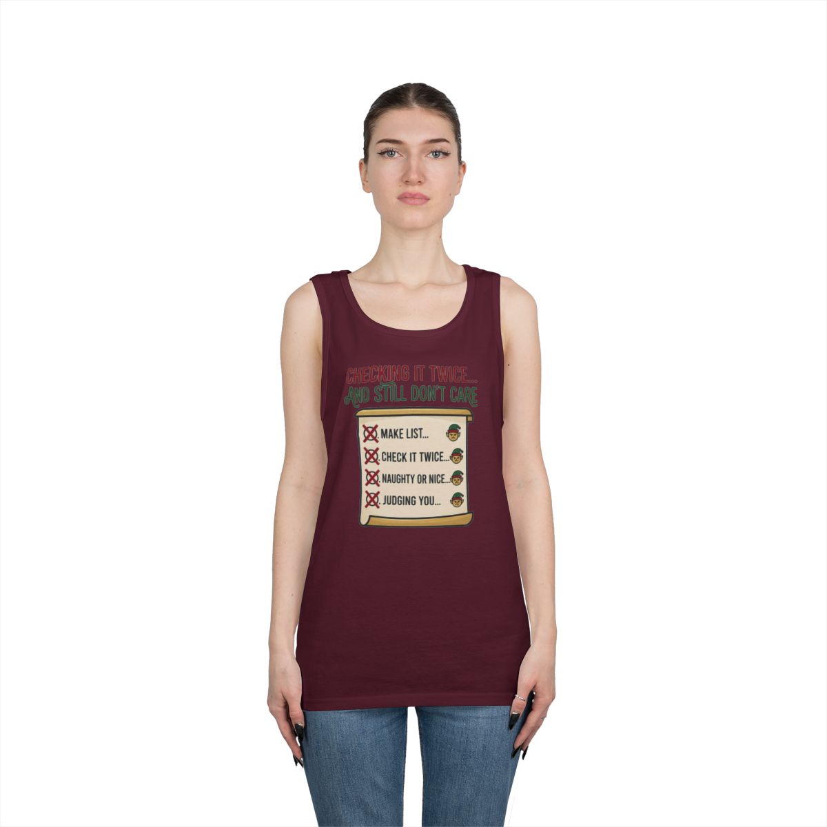 Color: Maroon | Checking It Twice Tank Top
