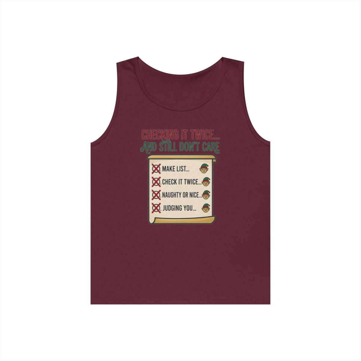 Color: Maroon | Checking It Twice Tank Top