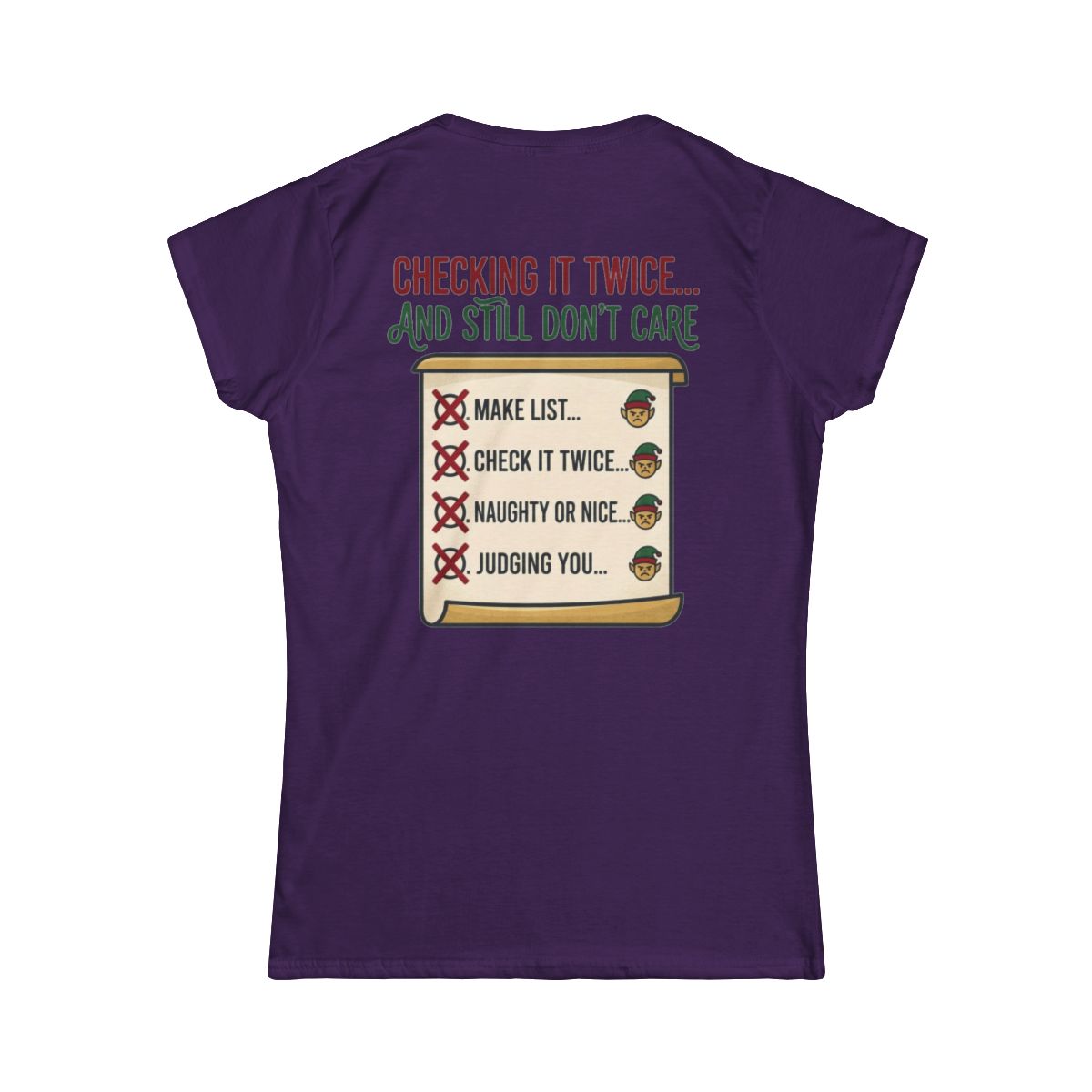Color: Purple | Checking It Twice Women's Tee