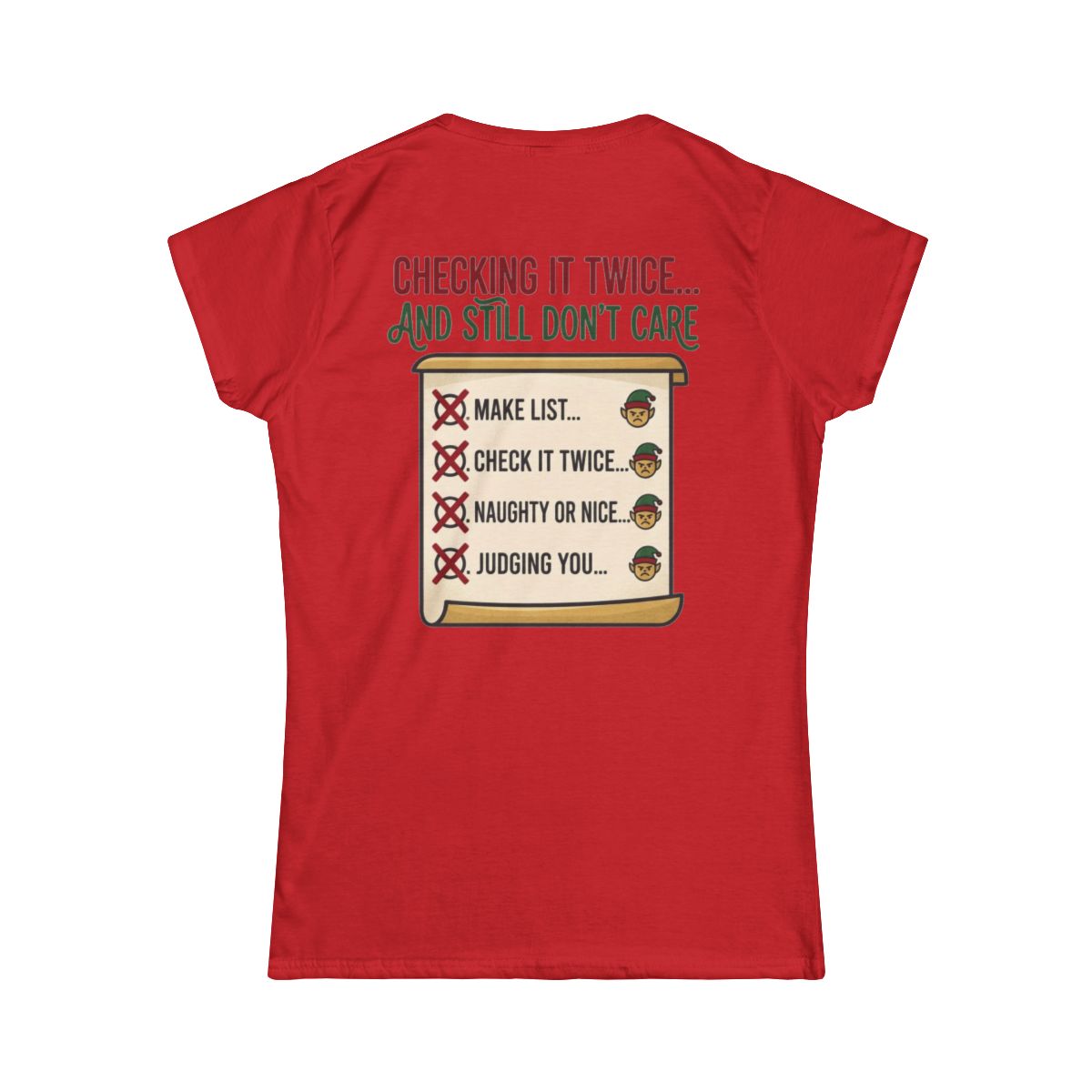 Color: Red | Checking It Twice Women's Tee