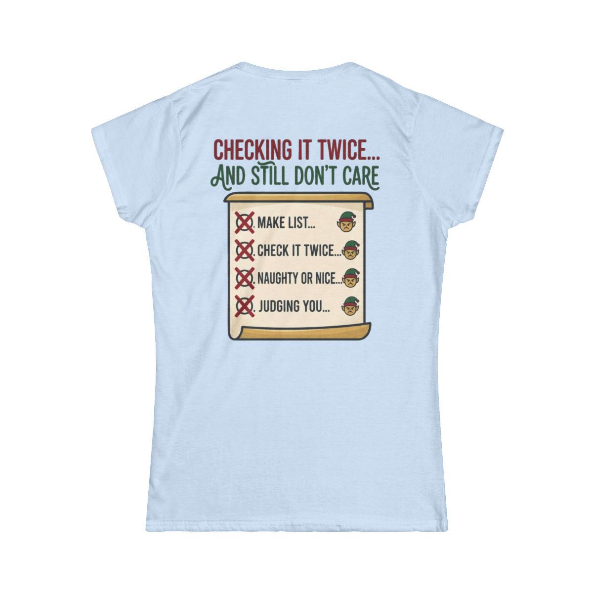 Color: Light Blue | Checking It Twice Women's Tee