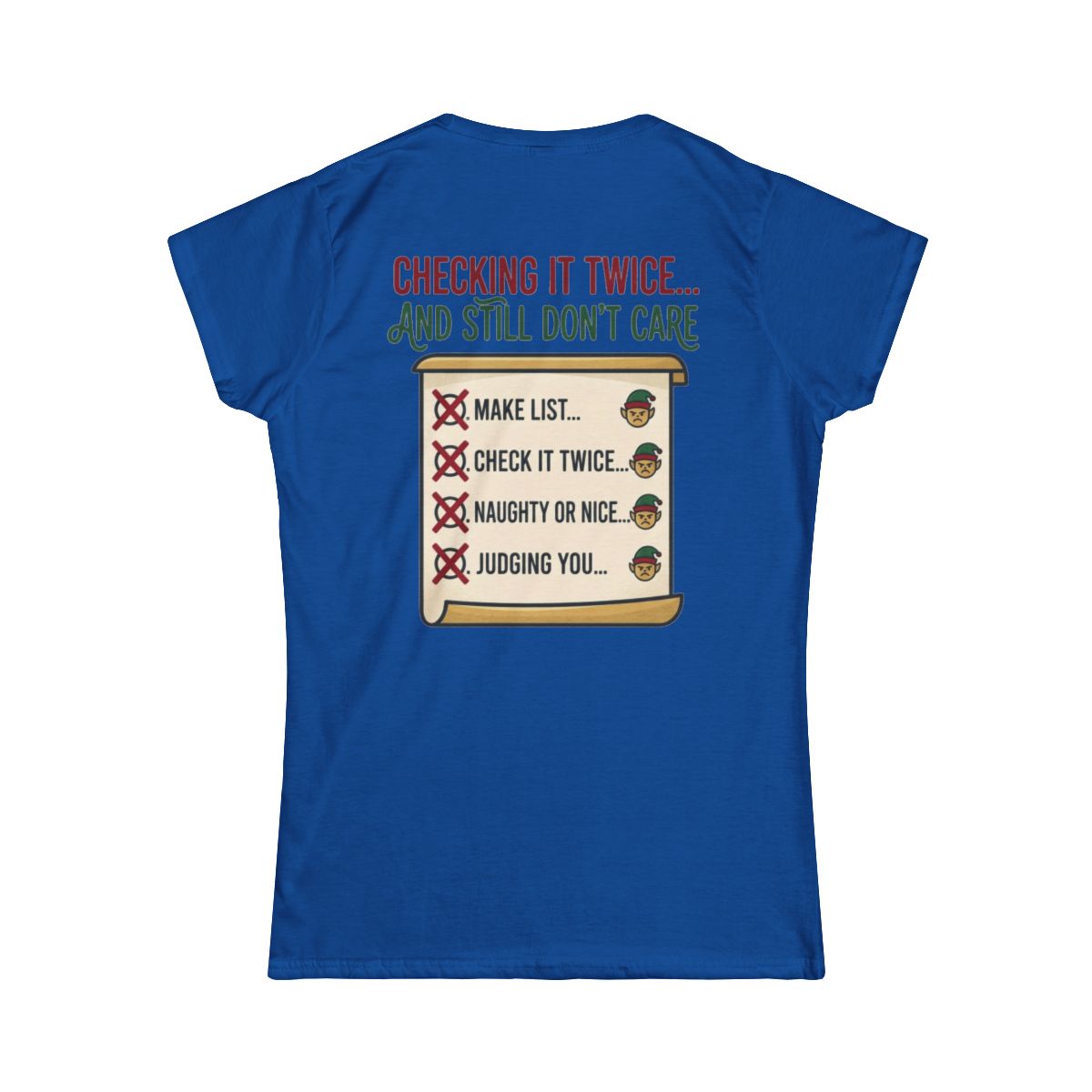 Color: Royal | Checking It Twice Women's Tee