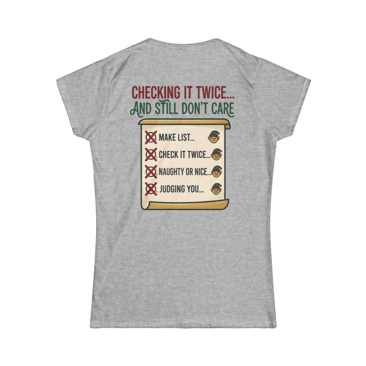 Color: Sport Grey | Checking It Twice Women's Tee
