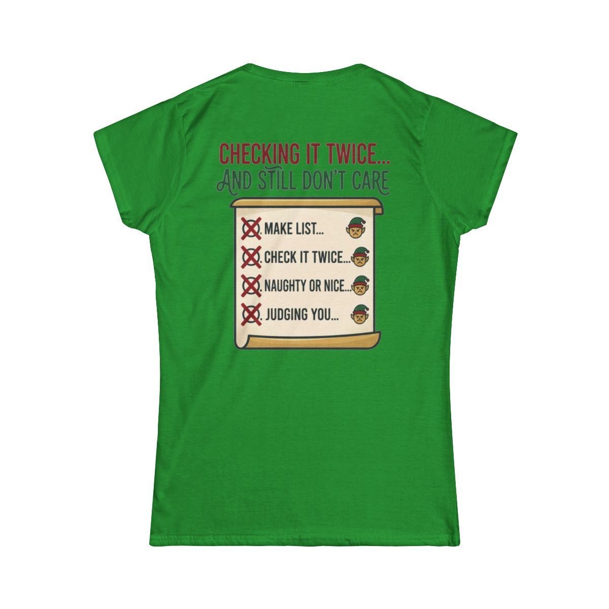 Color: Irish Green | Checking It Twice Women's Tee