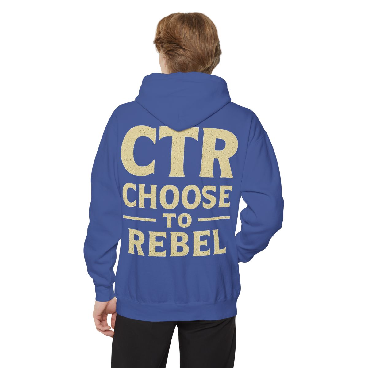 Color: Flo Blue | Choose to Rebel Garment-Dyed Hoodie