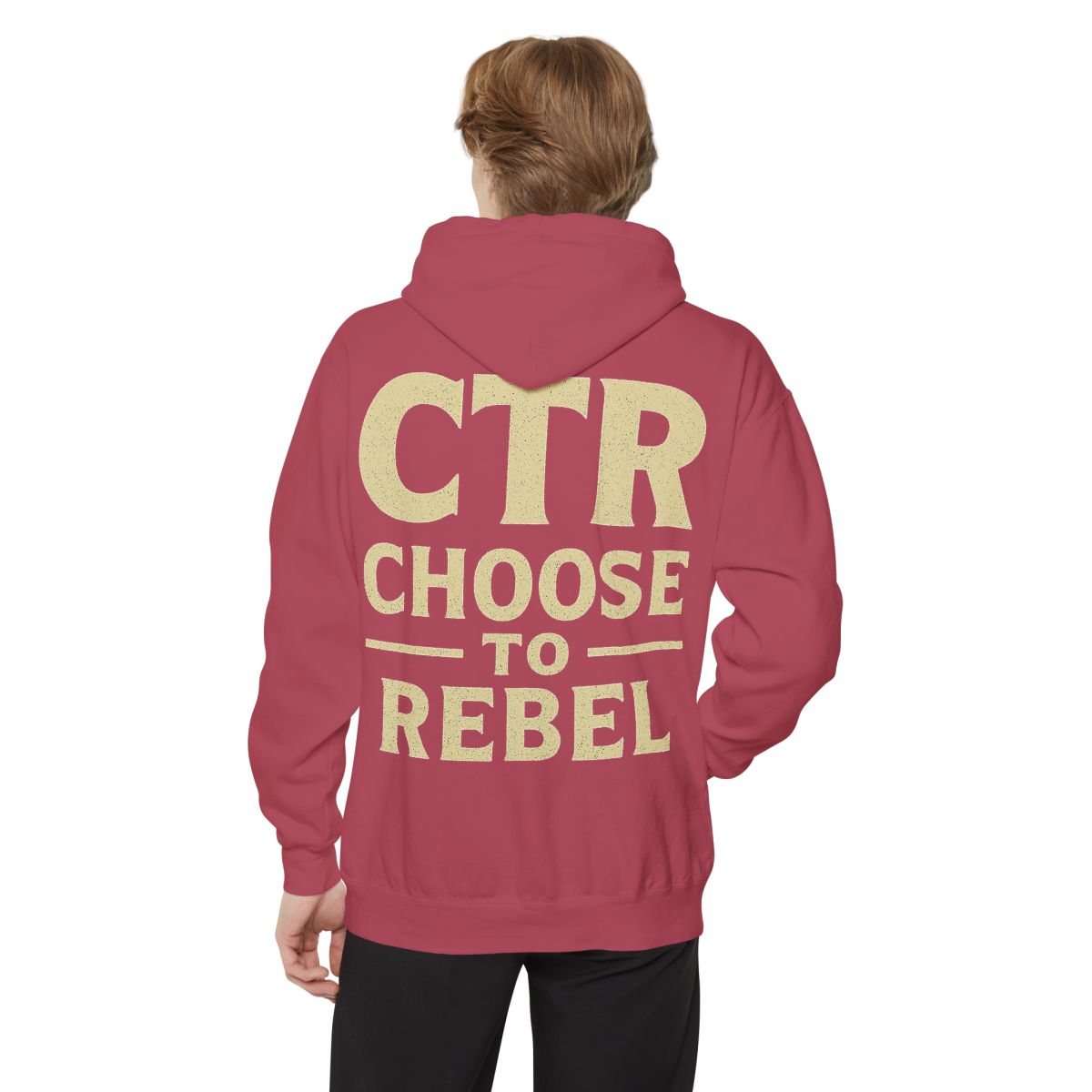 Color: Crimson | Choose to Rebel Garment-Dyed Hoodie