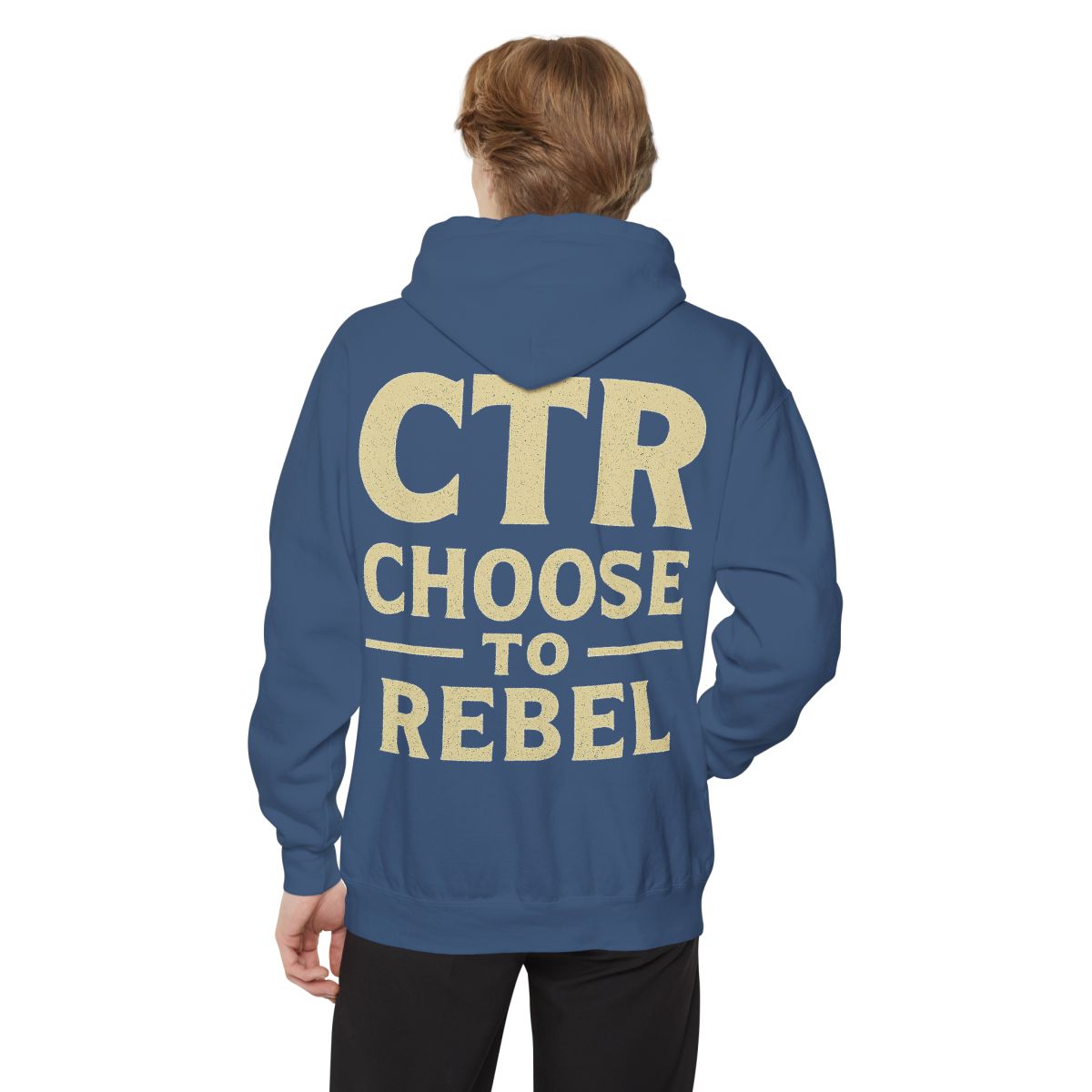 Color: True Navy | Choose to Rebel Garment-Dyed Hoodie