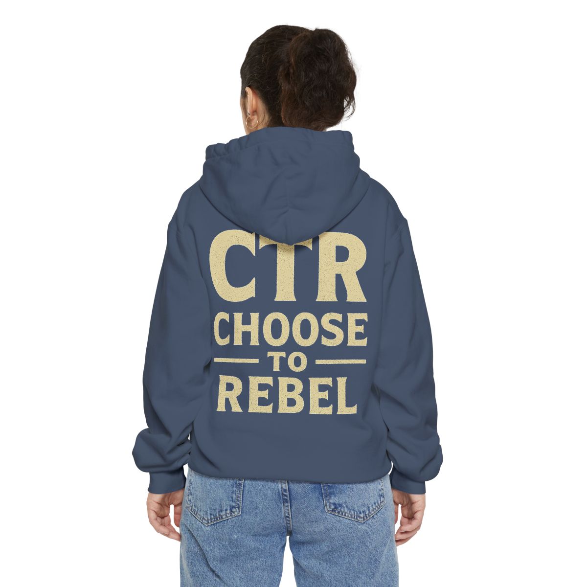 Color: Denim | Choose to Rebel Garment-Dyed Hoodie
