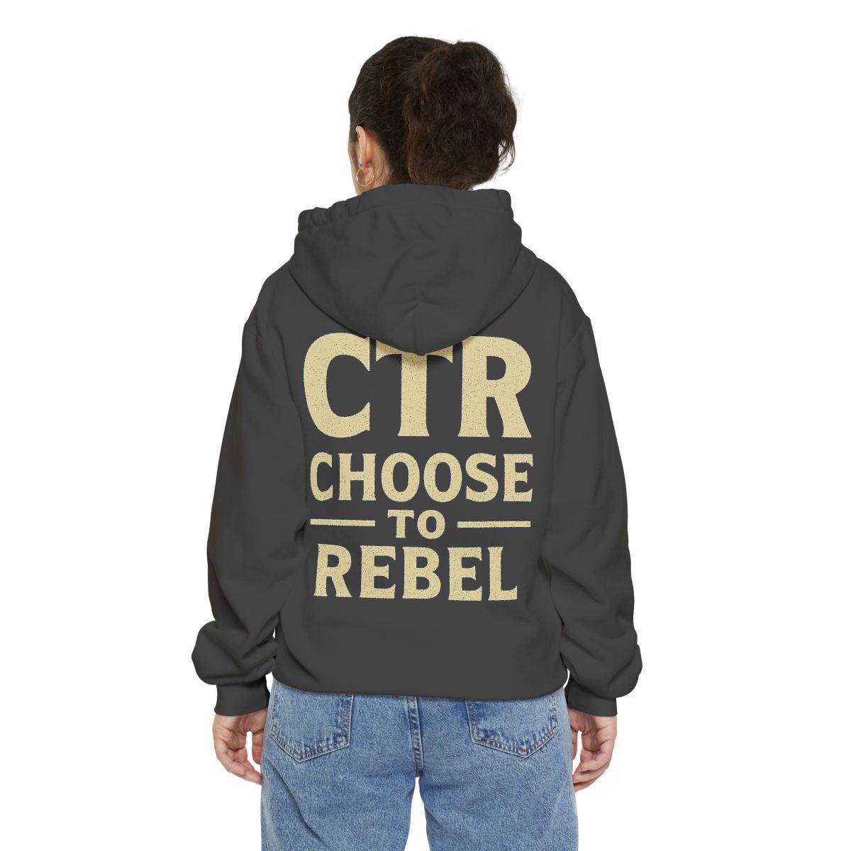 Color: Pepper | Choose to Rebel Garment-Dyed Hoodie