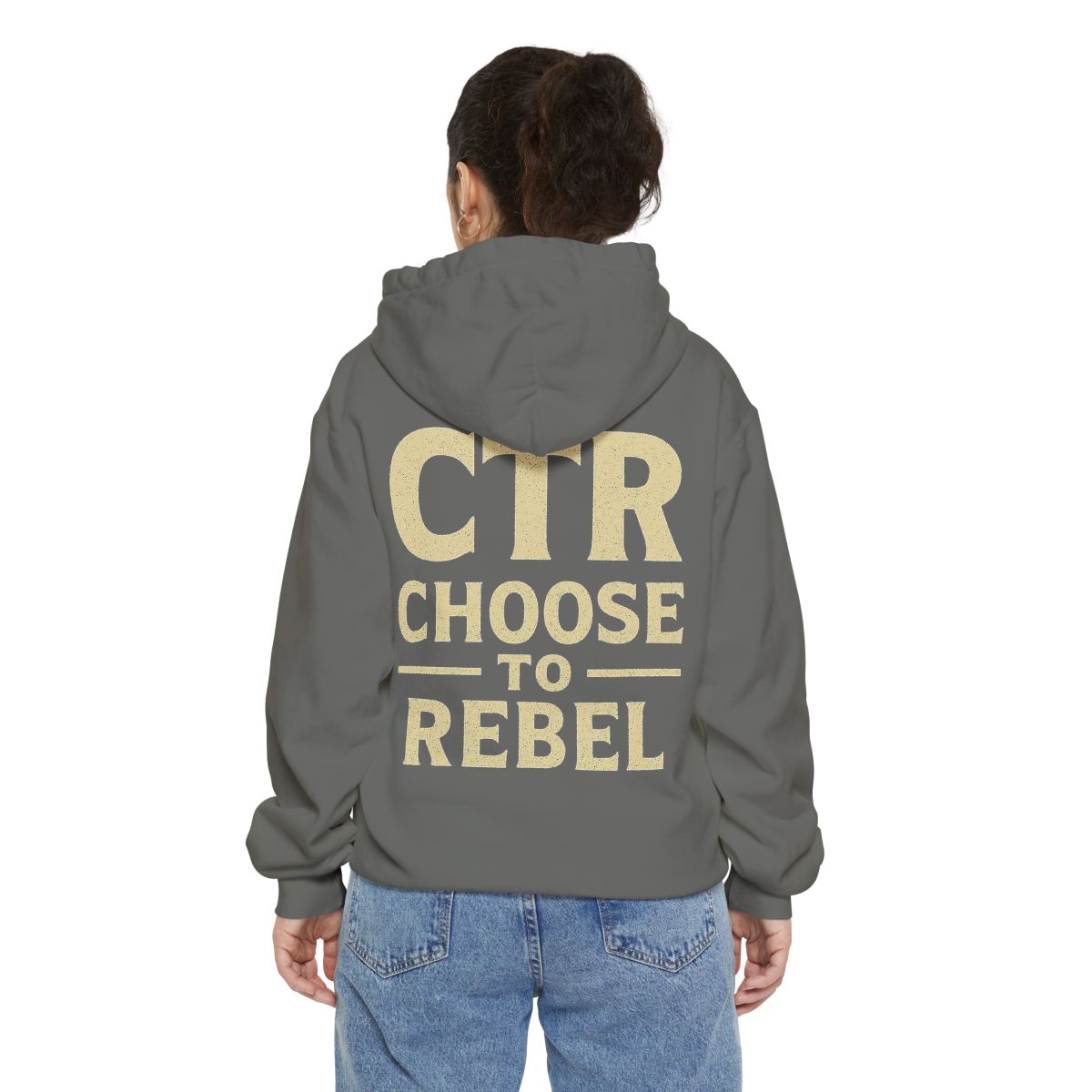 Color: Grey | Choose to Rebel Garment-Dyed Hoodie