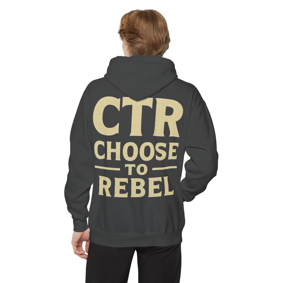 Color: Pepper | Choose to Rebel Garment-Dyed Hoodie