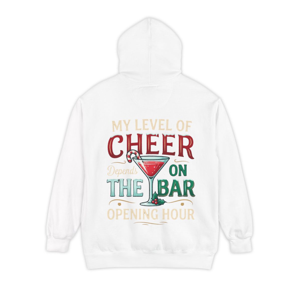 Color: White | Christmas Cheer Garment-Dyed Hoodie