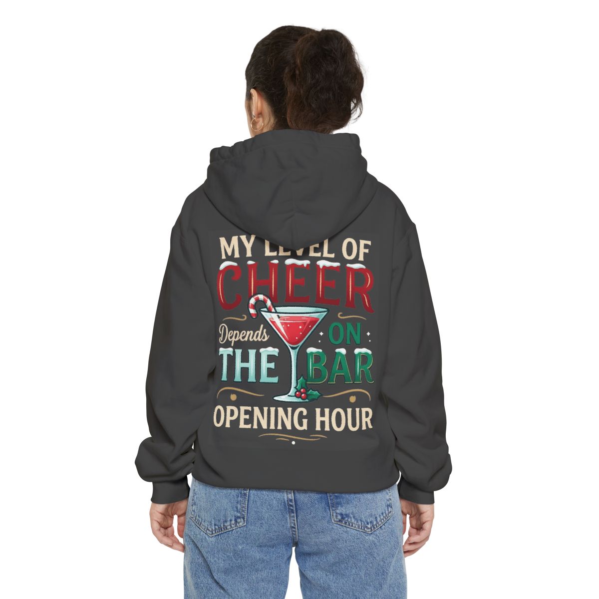 Color: Pepper | Christmas Cheer Garment-Dyed Hoodie