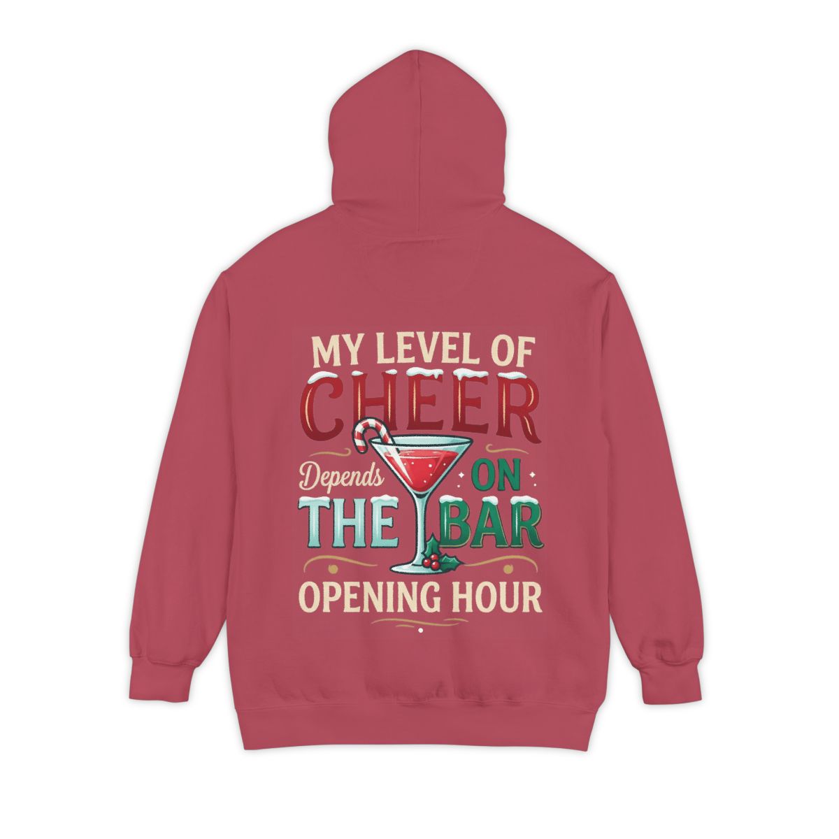 Color: Crimson | Christmas Cheer Garment-Dyed Hoodie