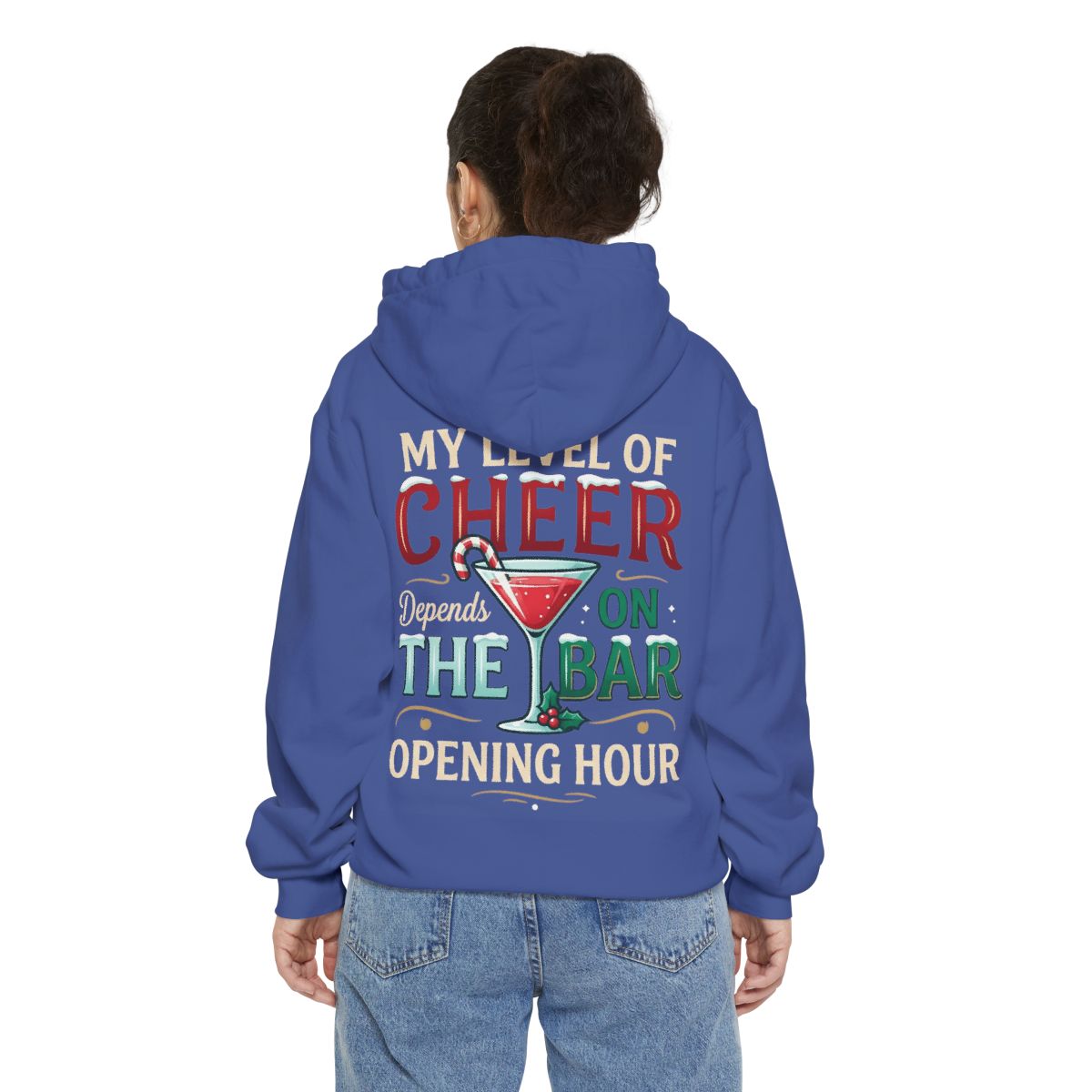 Color: Flo Blue | Christmas Cheer Garment-Dyed Hoodie