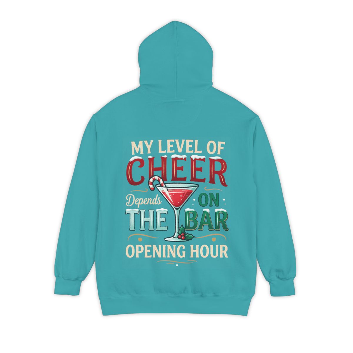 Color: Seafoam | Christmas Cheer Garment-Dyed Hoodie