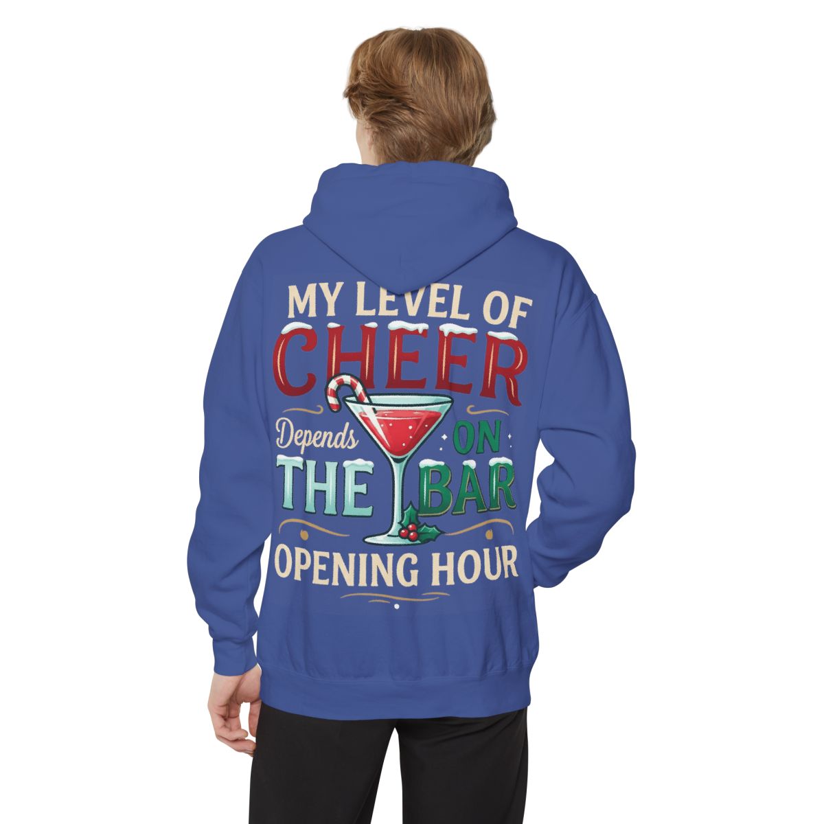 Color: Flo Blue | Christmas Cheer Garment-Dyed Hoodie