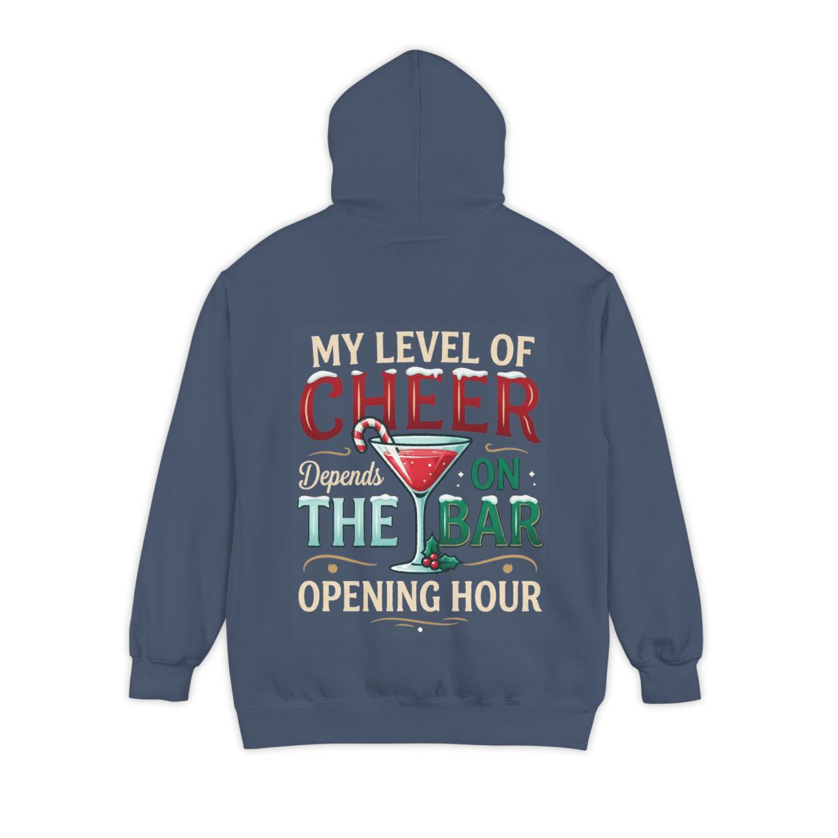 Color: Denim | Christmas Cheer Garment-Dyed Hoodie