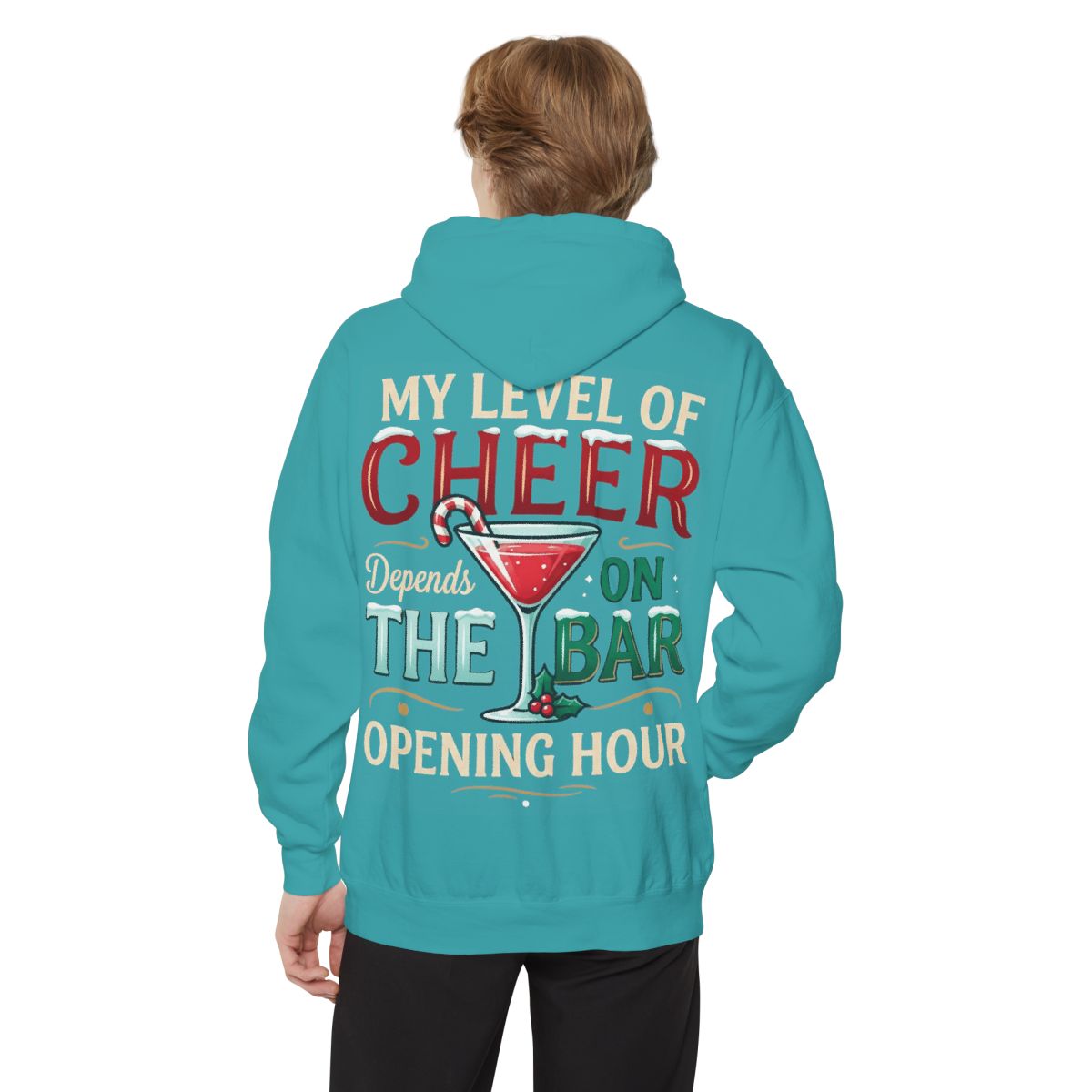 Color: Seafoam | Christmas Cheer Garment-Dyed Hoodie