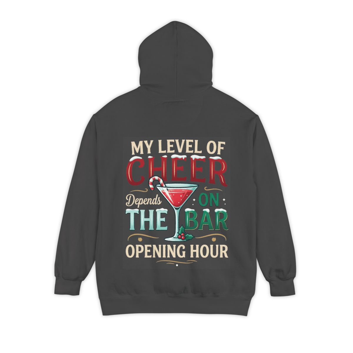 Color: Pepper | Christmas Cheer Garment-Dyed Hoodie