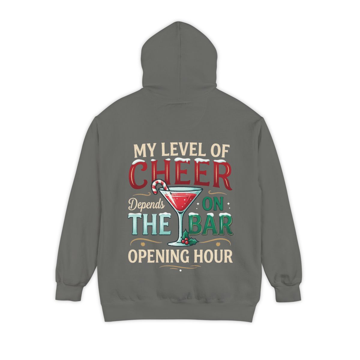 Color: Grey | Christmas Cheer Garment-Dyed Hoodie