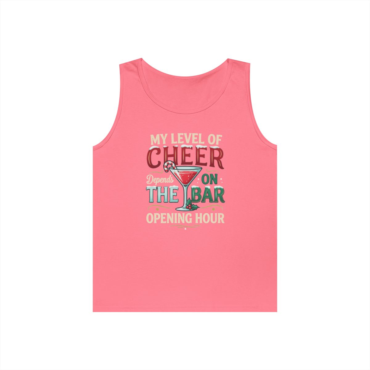 Color: Safety Pink | Christmas Cheer Tank Top