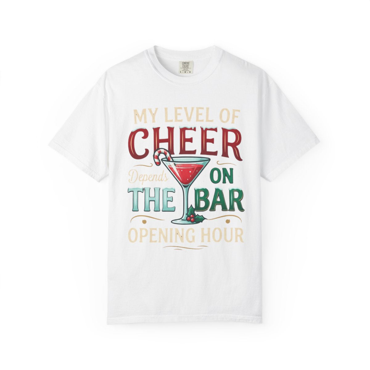 Color: White | Christmas Cheer Unisex Garment-Dyed Tee