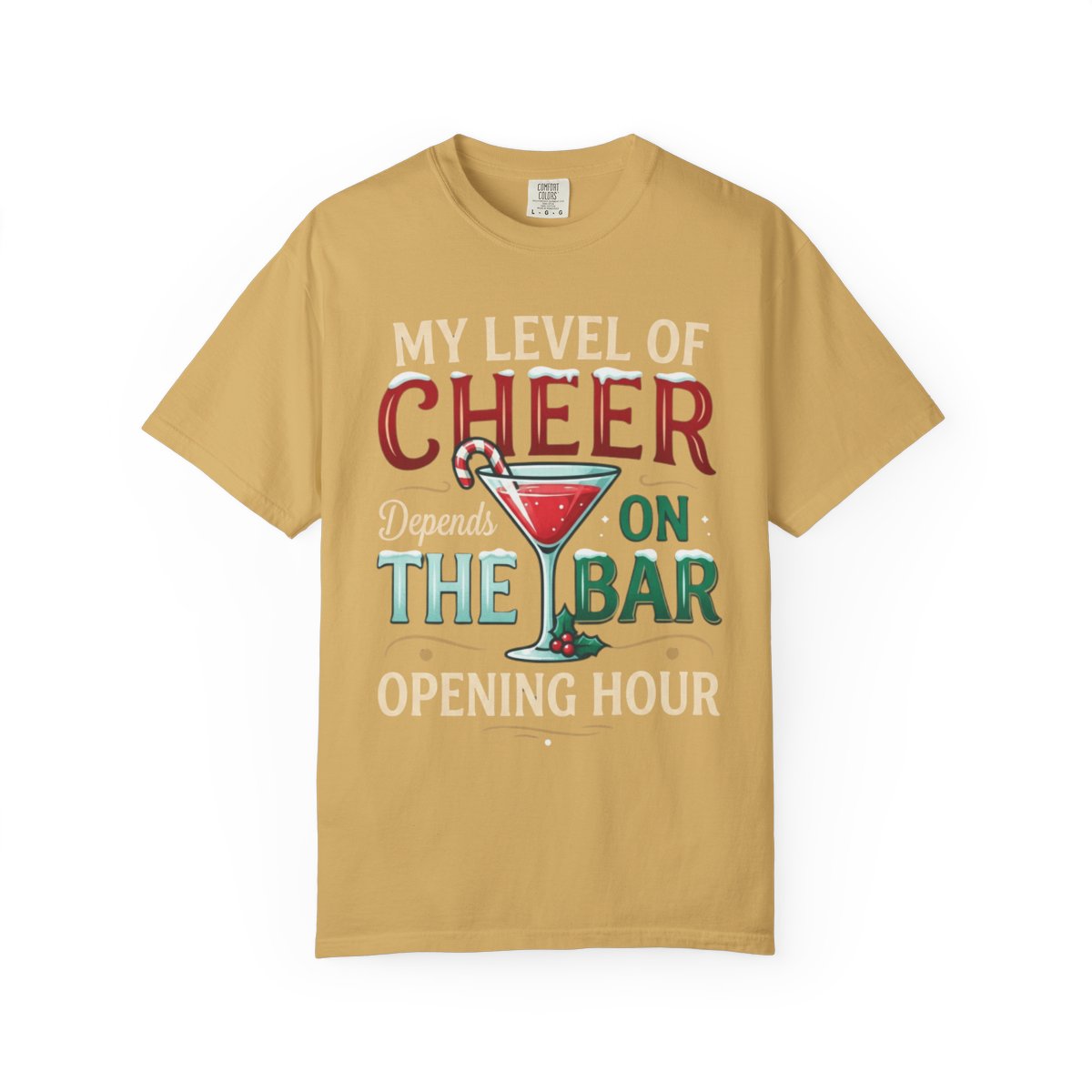 Color: Mustard | Christmas Cheer Unisex Garment-Dyed Tee