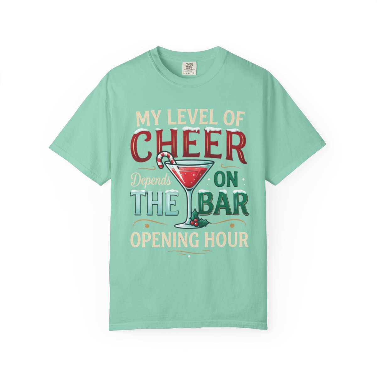 Color: Island Reef | Christmas Cheer Unisex Garment-Dyed Tee