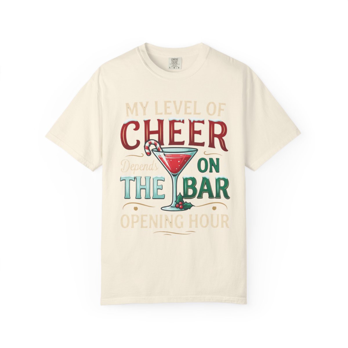 Color: Ivory | Christmas Cheer Unisex Garment-Dyed Tee