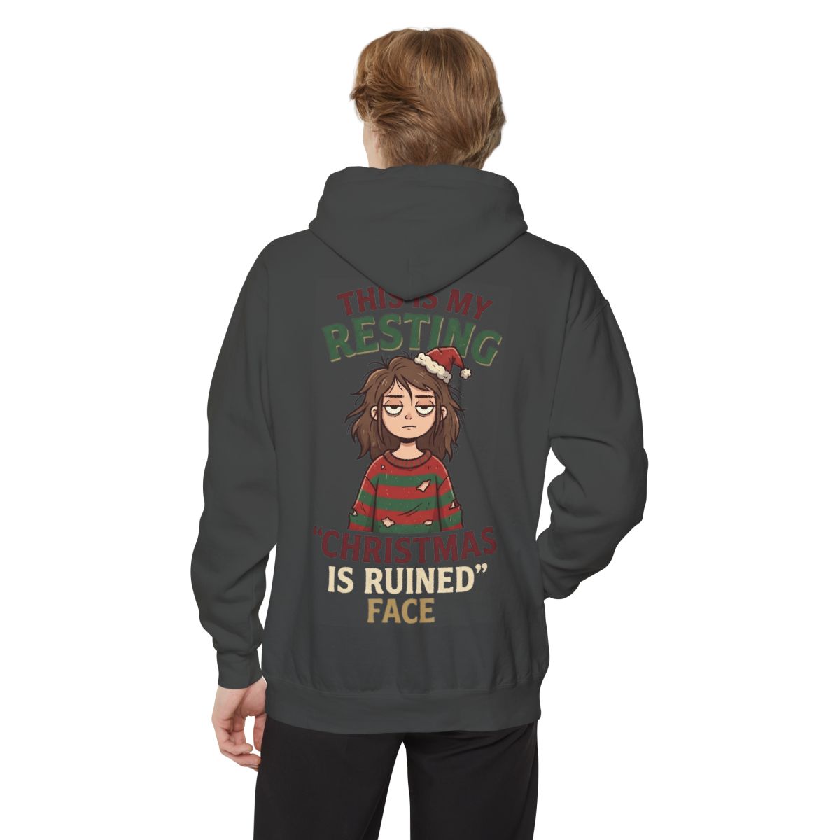 Color: Pepper | Christmas Is Ruined Garment-Dyed Hoodie