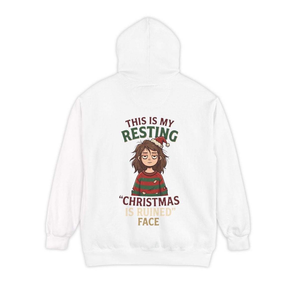 Color: White | Christmas Is Ruined Garment-Dyed Hoodie