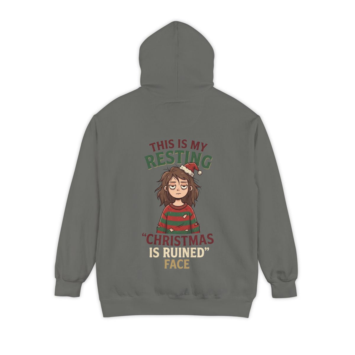 Color: Grey | Christmas Is Ruined Garment-Dyed Hoodie