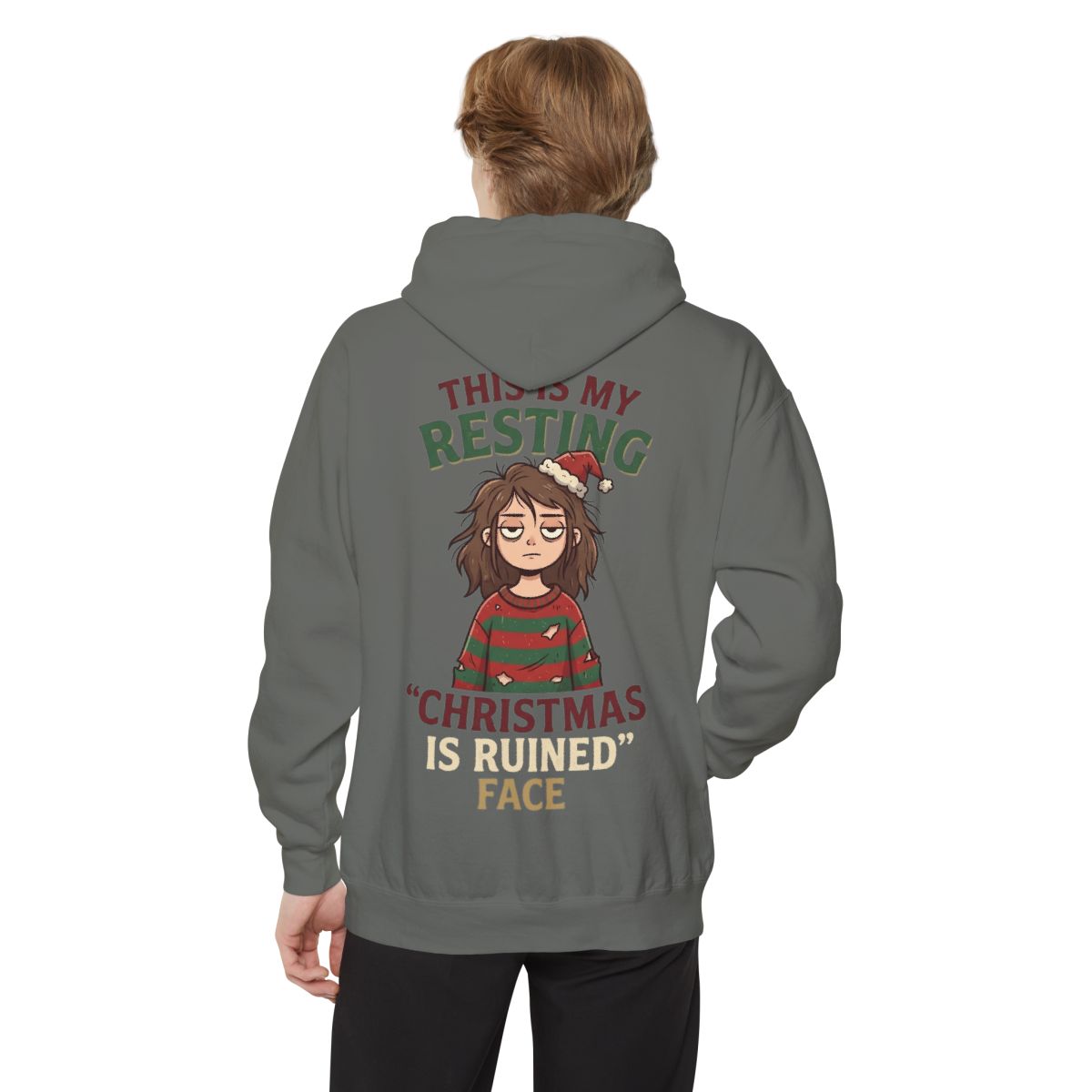 Color: Grey | Christmas Is Ruined Garment-Dyed Hoodie