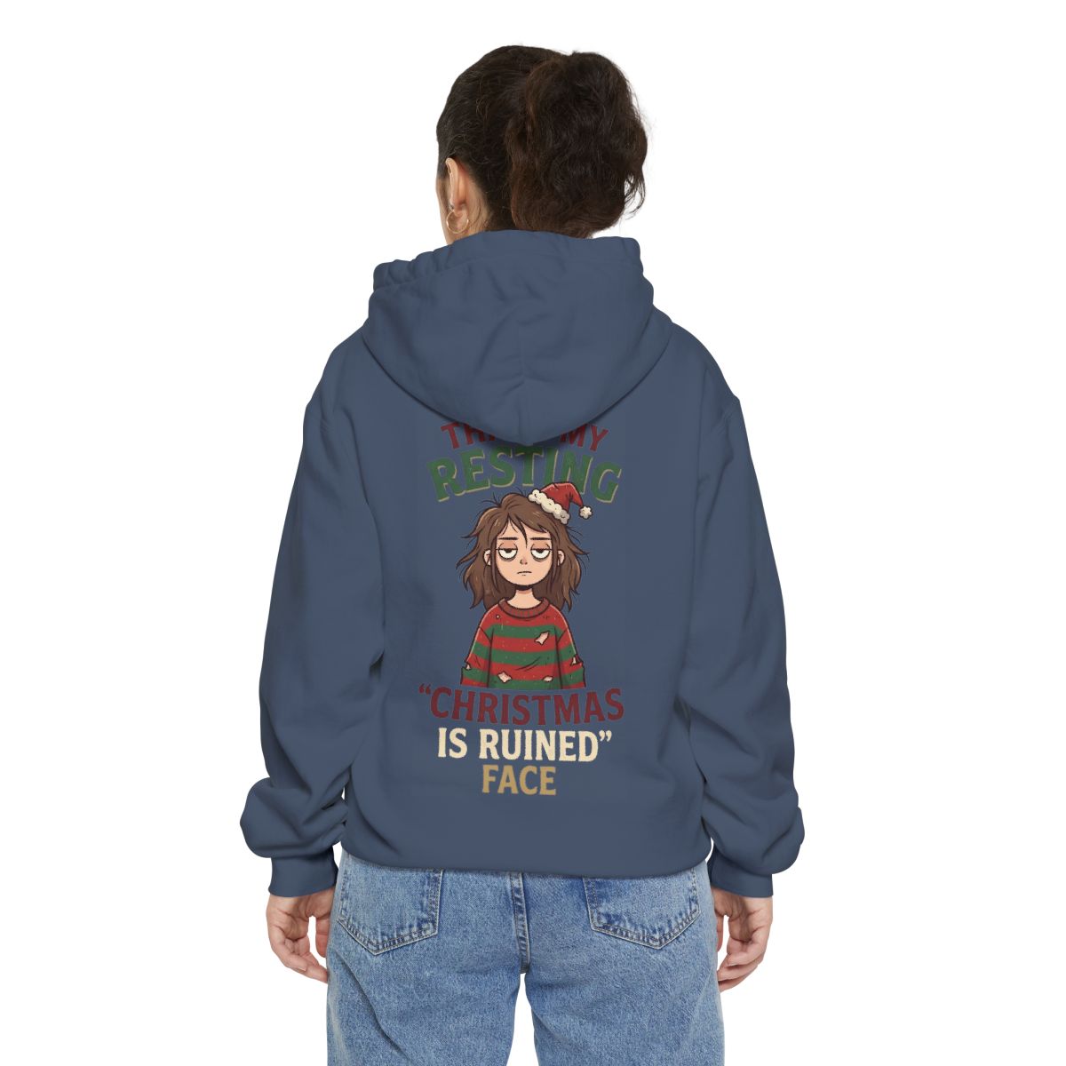 Color: Denim | Christmas Is Ruined Garment-Dyed Hoodie