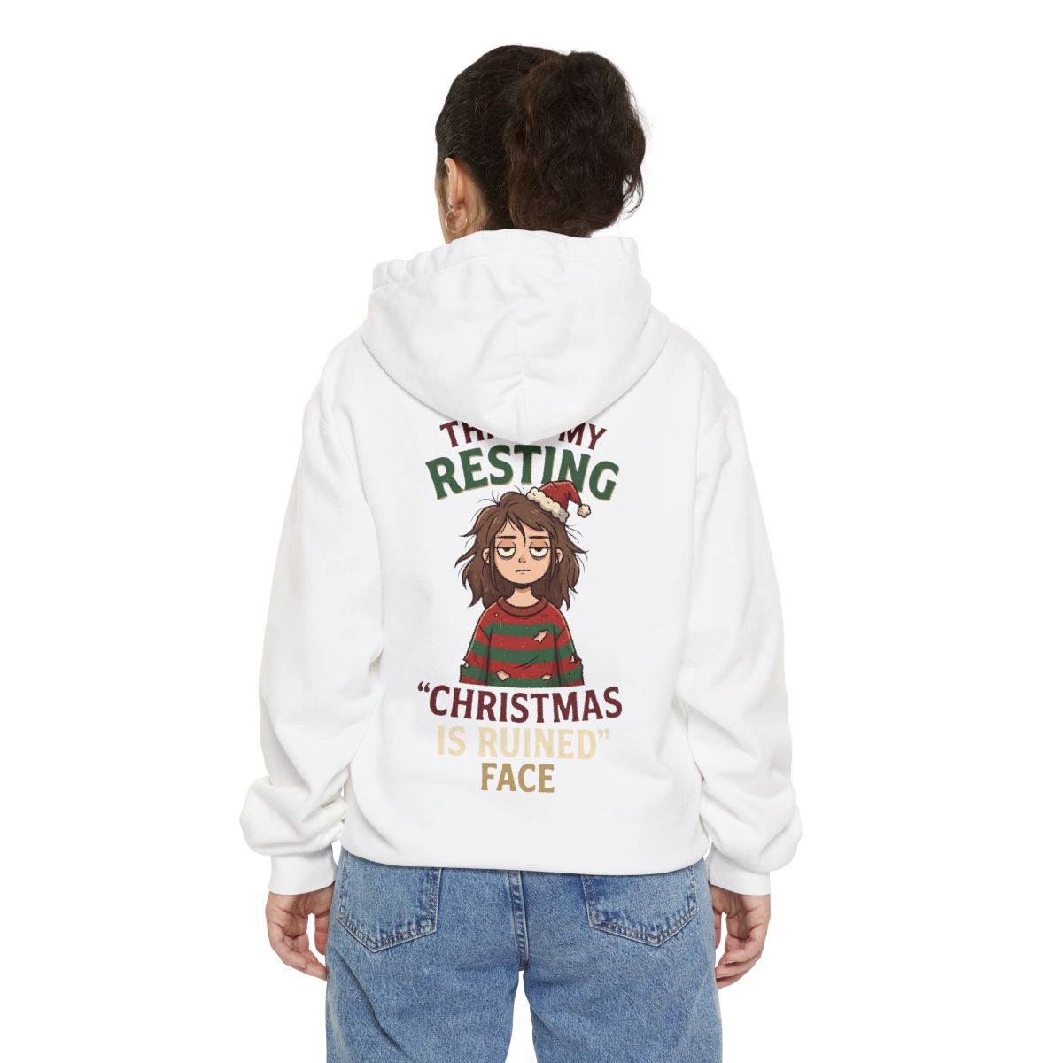 Color: White | Christmas Is Ruined Garment-Dyed Hoodie