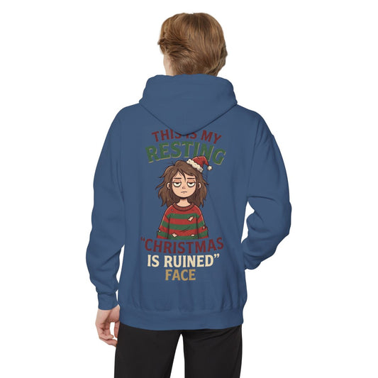 Color: True Navy | Christmas Is Ruined Garment-Dyed Hoodie