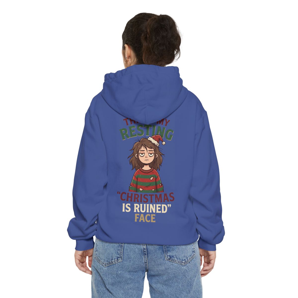 Color: Flo Blue | Christmas Is Ruined Garment-Dyed Hoodie