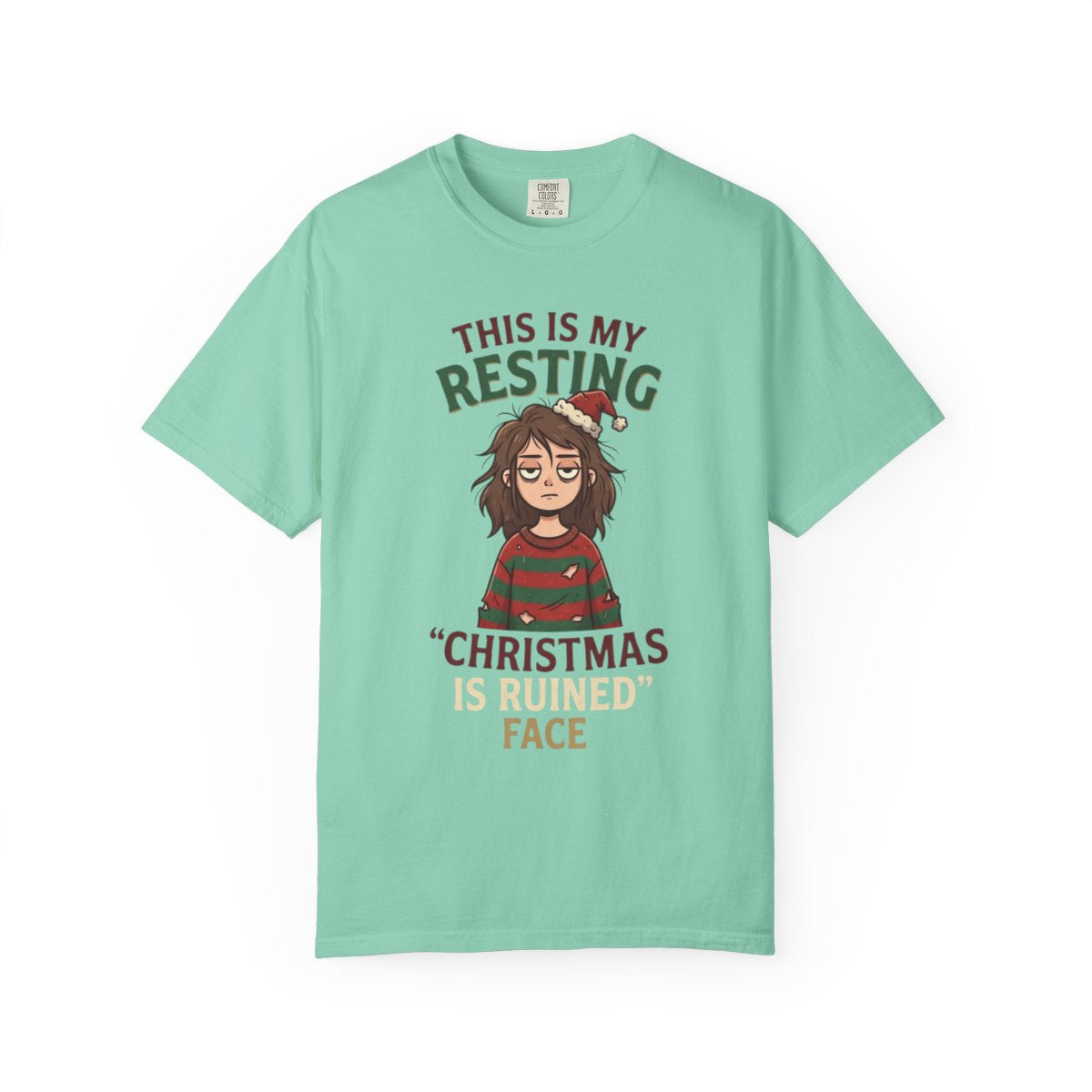 Color: Island Reef | Christmas Is Ruined Unisex Garment-Dyed Tee
