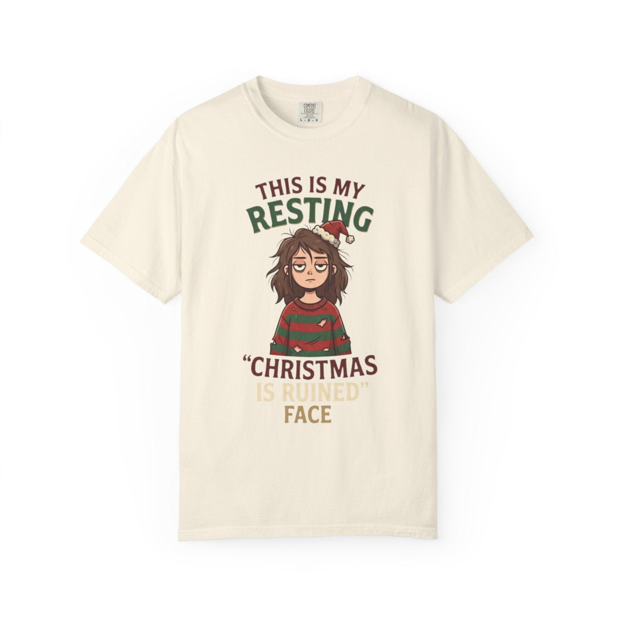 Color: Ivory | Christmas Is Ruined Unisex Garment-Dyed Tee